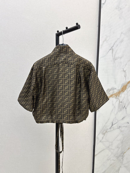 Fend 25ss silk crop shirt