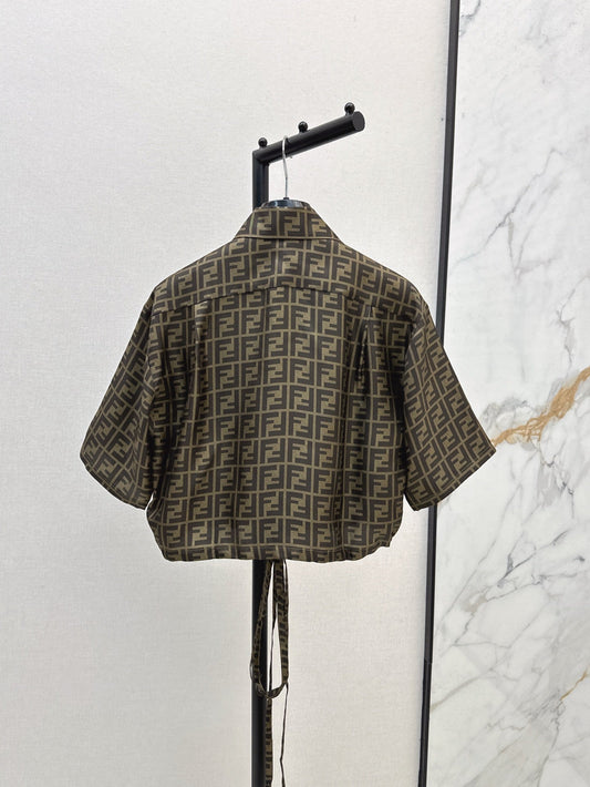 Fend 25ss silk crop shirt