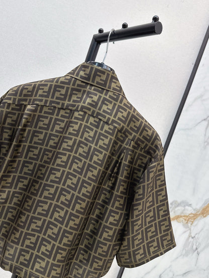 Fend 25ss silk crop shirt