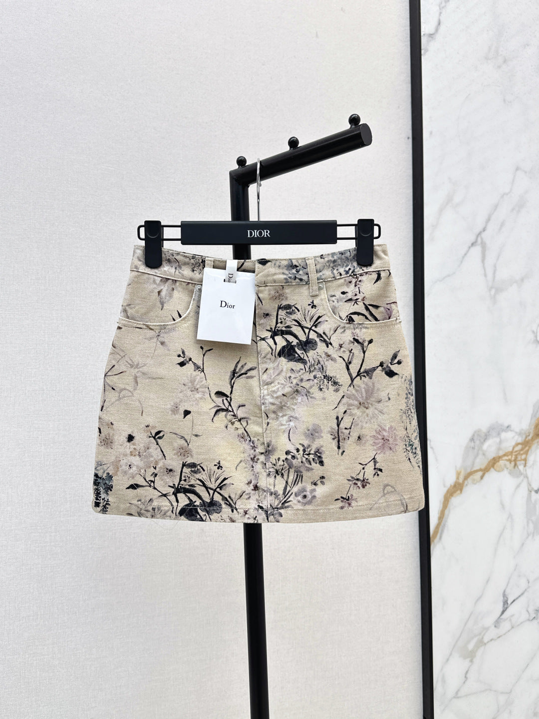 CD 25ss print denim skirt