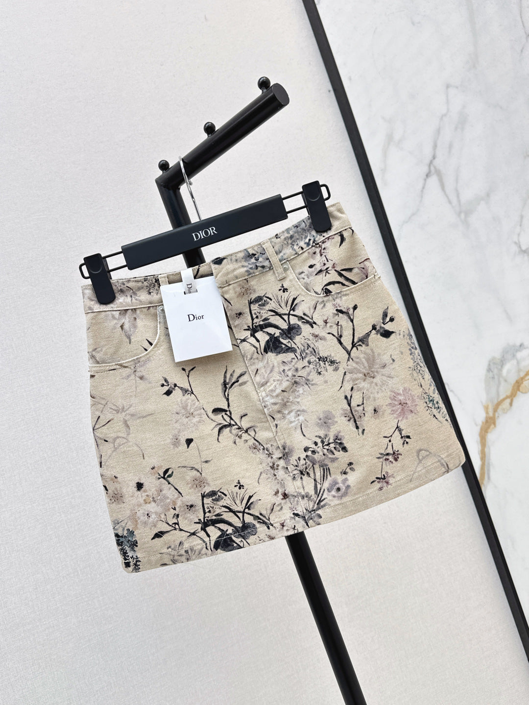 CD 25ss print denim skirt