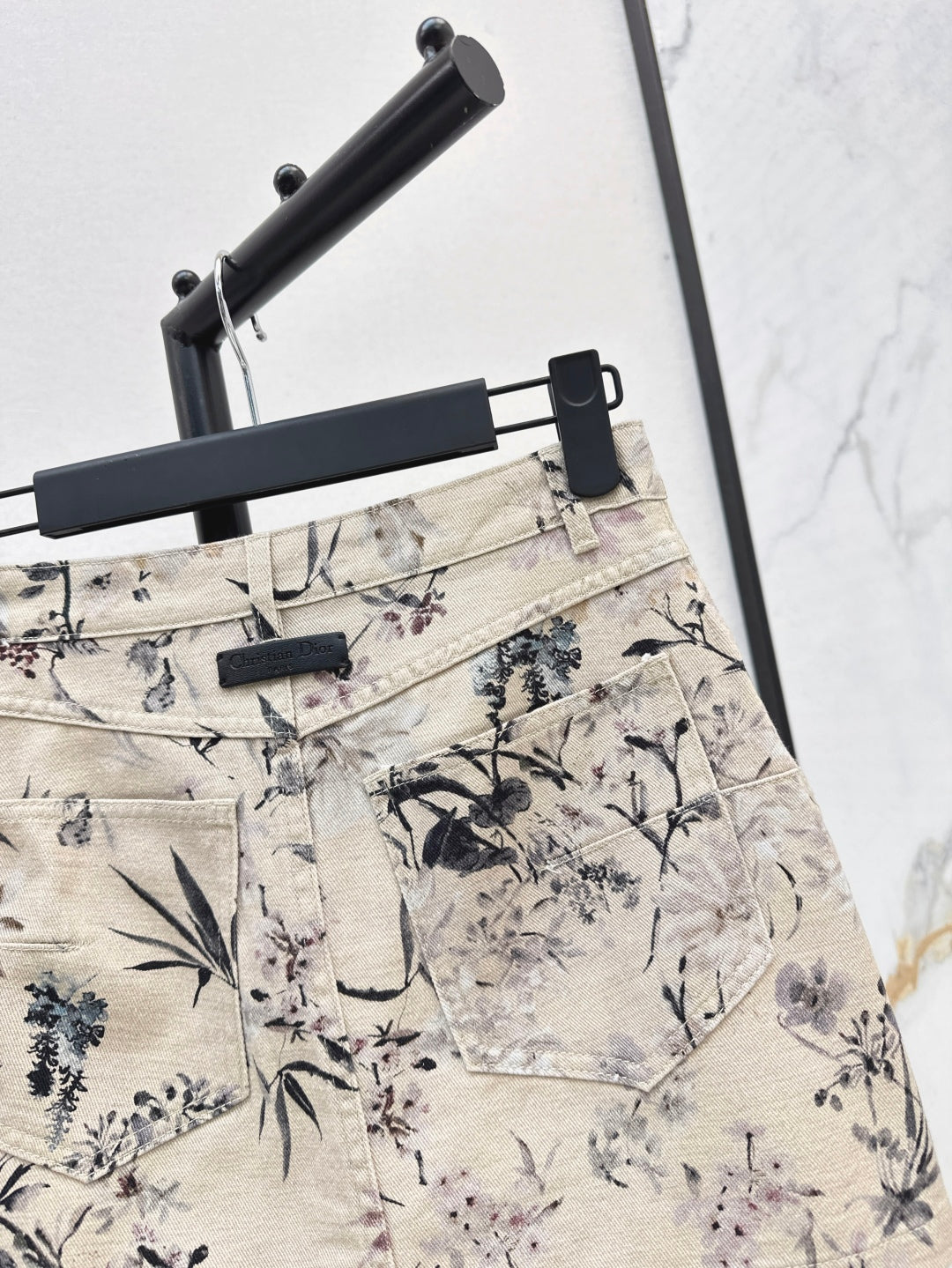 CD 25ss print denim skirt