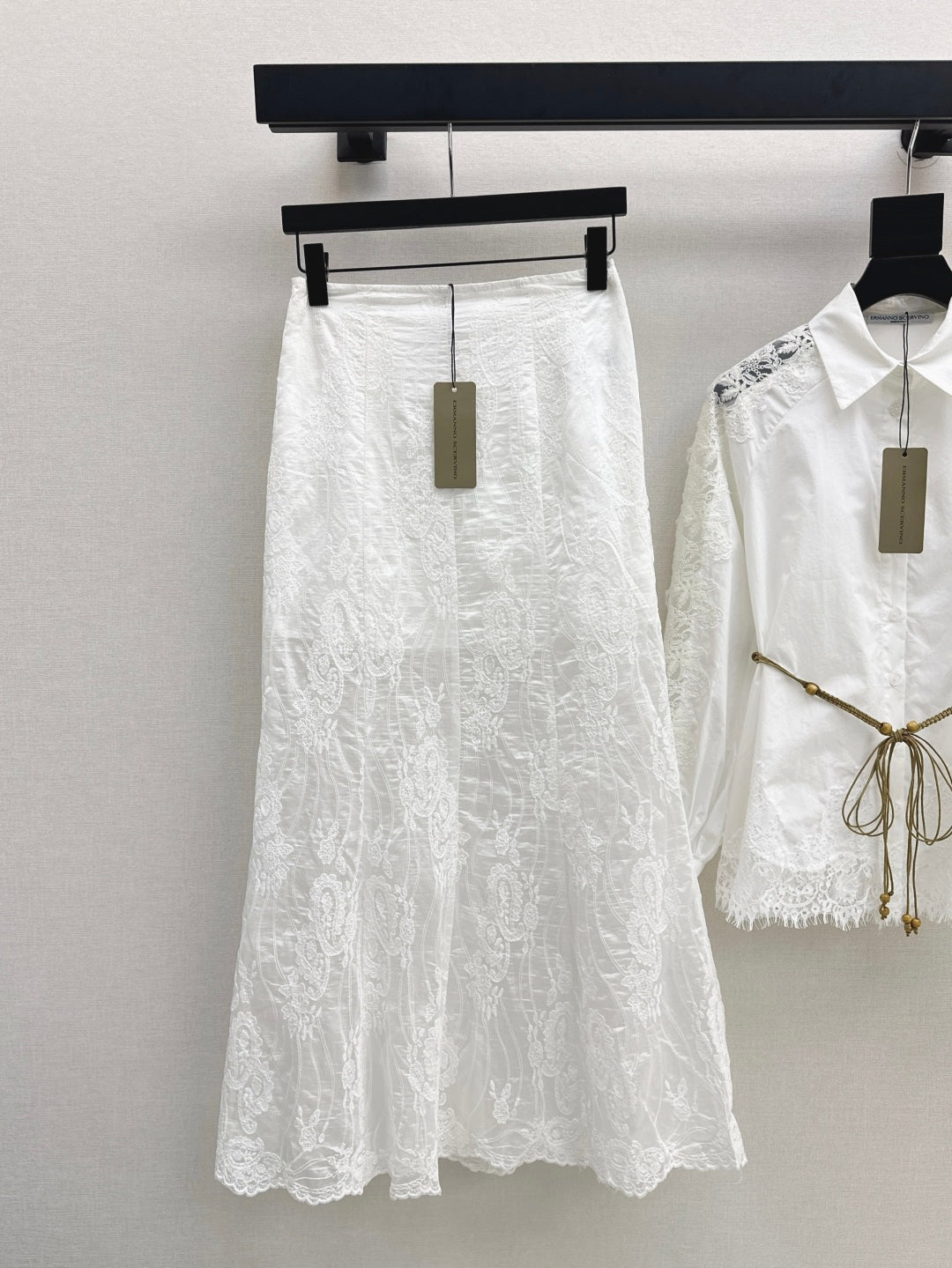 Es 25ss lace hollow skirt