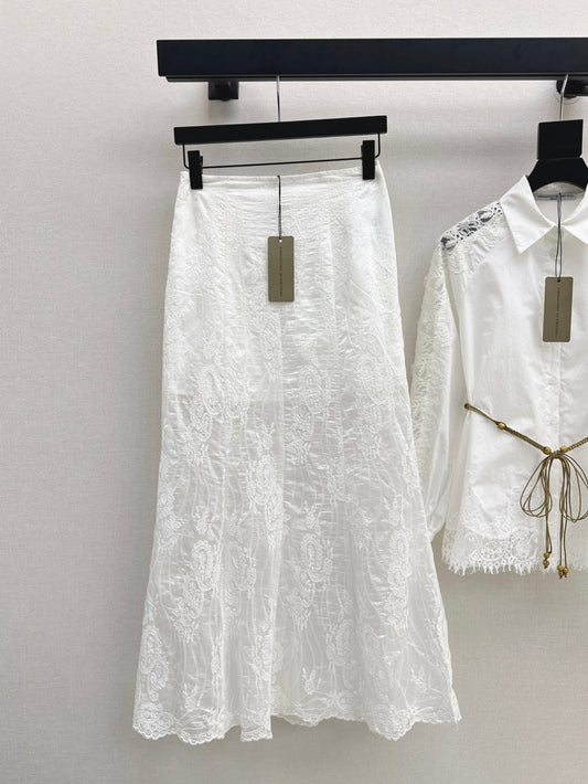 Es 25ss lace hollow skirt