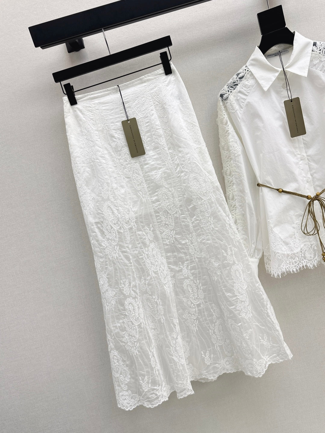 Es 25ss lace hollow skirt