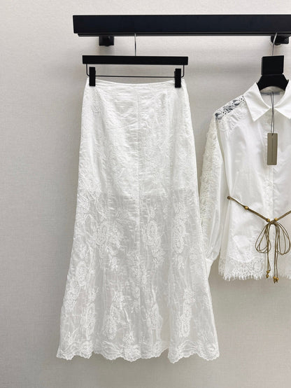 Es 25ss lace hollow skirt