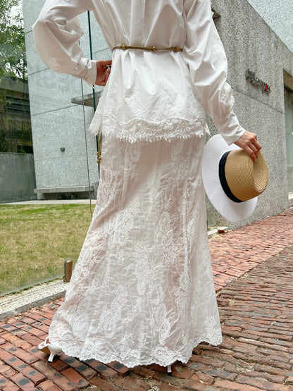 Es 25ss lace hollow skirt