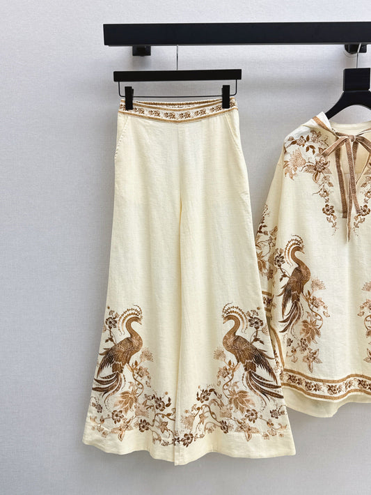 Zimm 25ss print linen pants