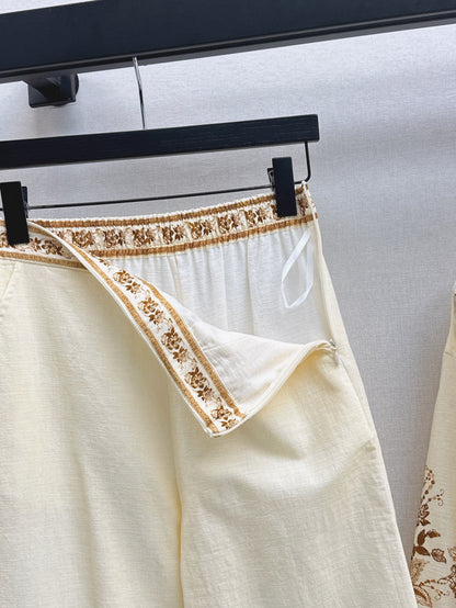 Zimm 25ss print linen pants