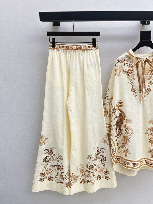 Zimm 25ss print linen pants