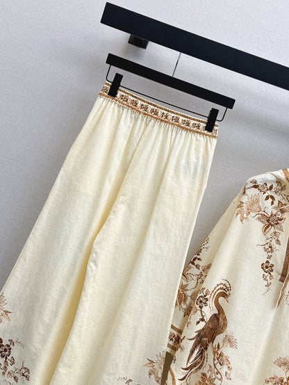 Zimm 25ss print linen pants