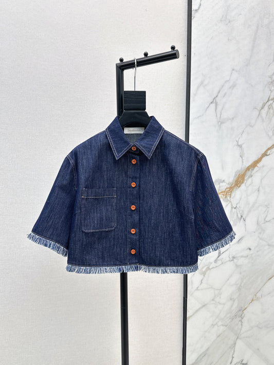Zimm 25ss denim crop shirt