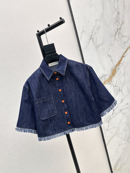 Zimm 25ss denim crop shirt