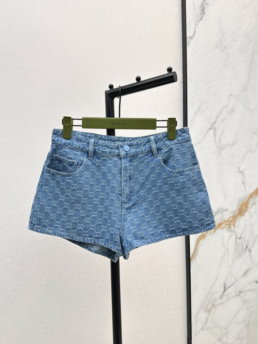 Guc 25ss jacquard denim short