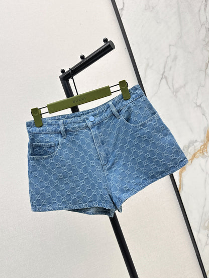Guc 25ss jacquard denim short