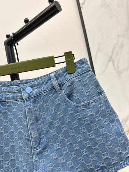 Guc 25ss jacquard denim short