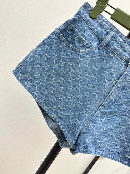 Guc 25ss jacquard denim short