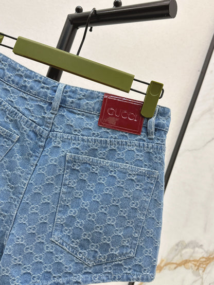 Guc 25ss jacquard denim short