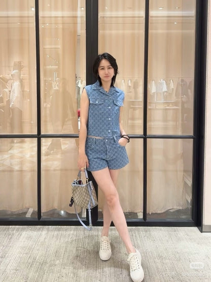 Guc 25ss jacquard denim short