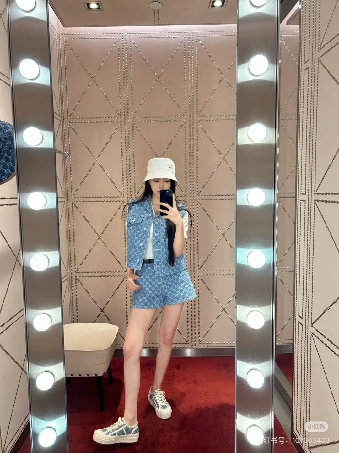 Guc 25ss jacquard denim short
