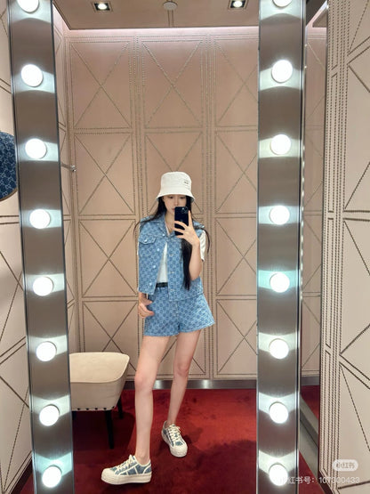 Guc 25ss jacquard denim short