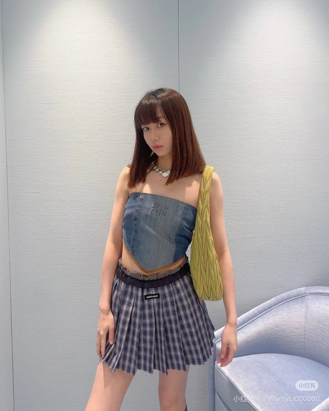 Miu 25ss plaid skirt
