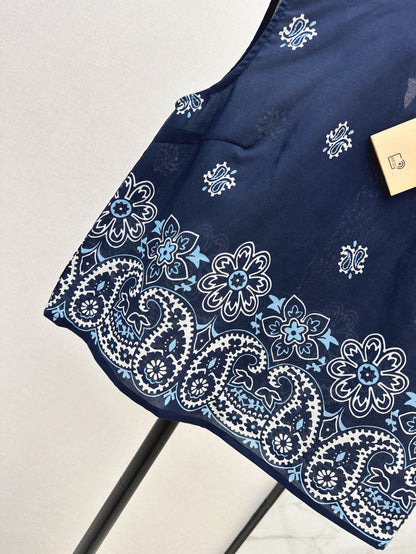 Miu 25ss Linen print vest