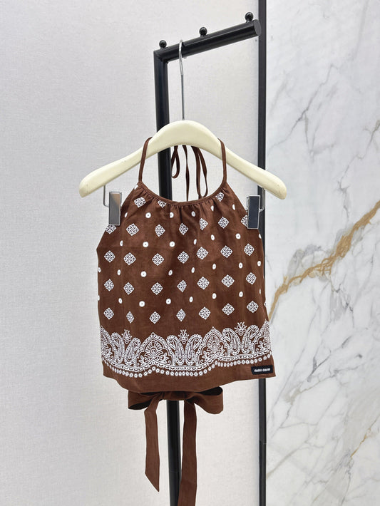 miu 25ss linen camisole