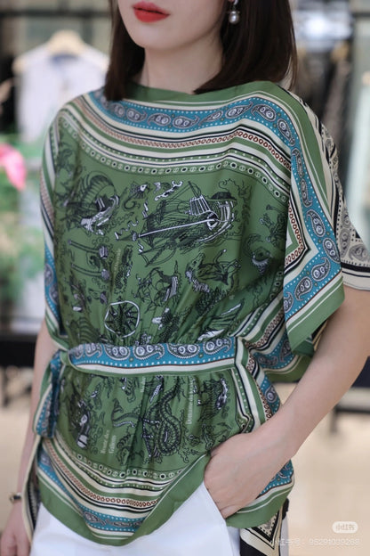 Loro 25ss silk cape top