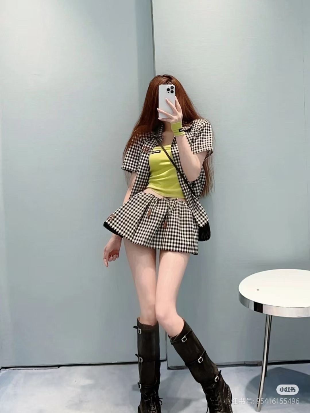 Miu 25ss plaid suit