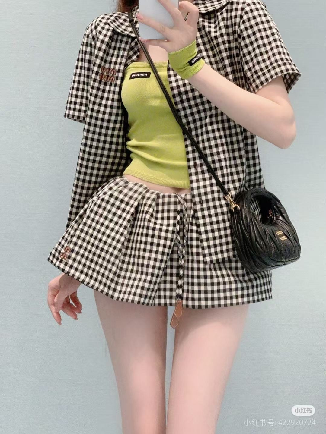 Miu 25ss plaid suit