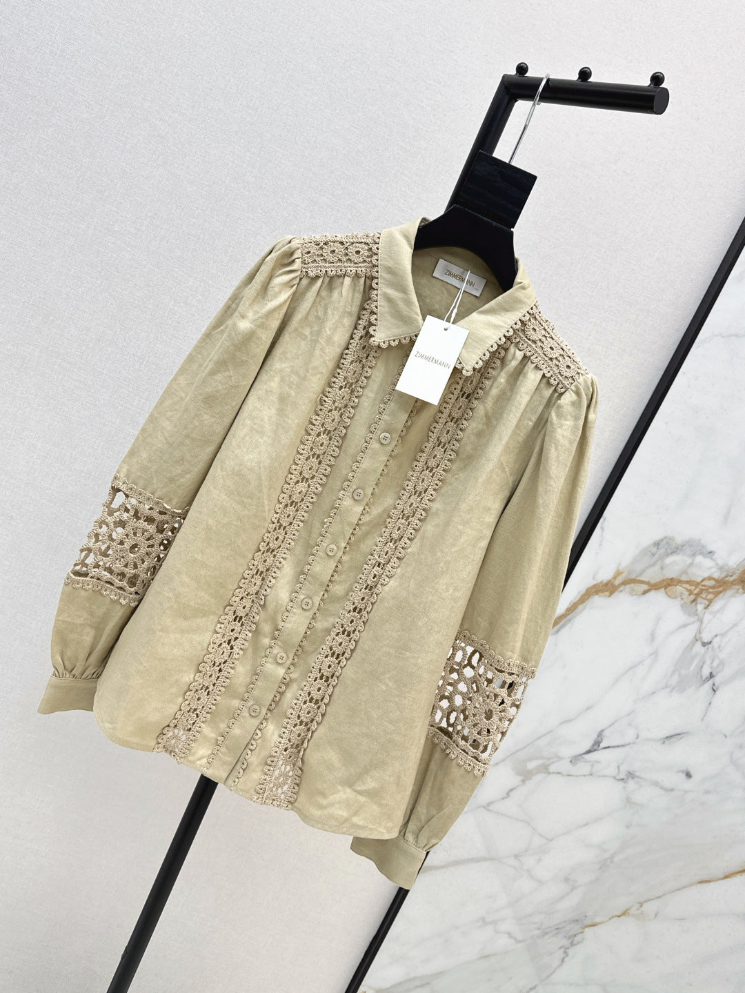 Zimm 25ss Linen lace shirt