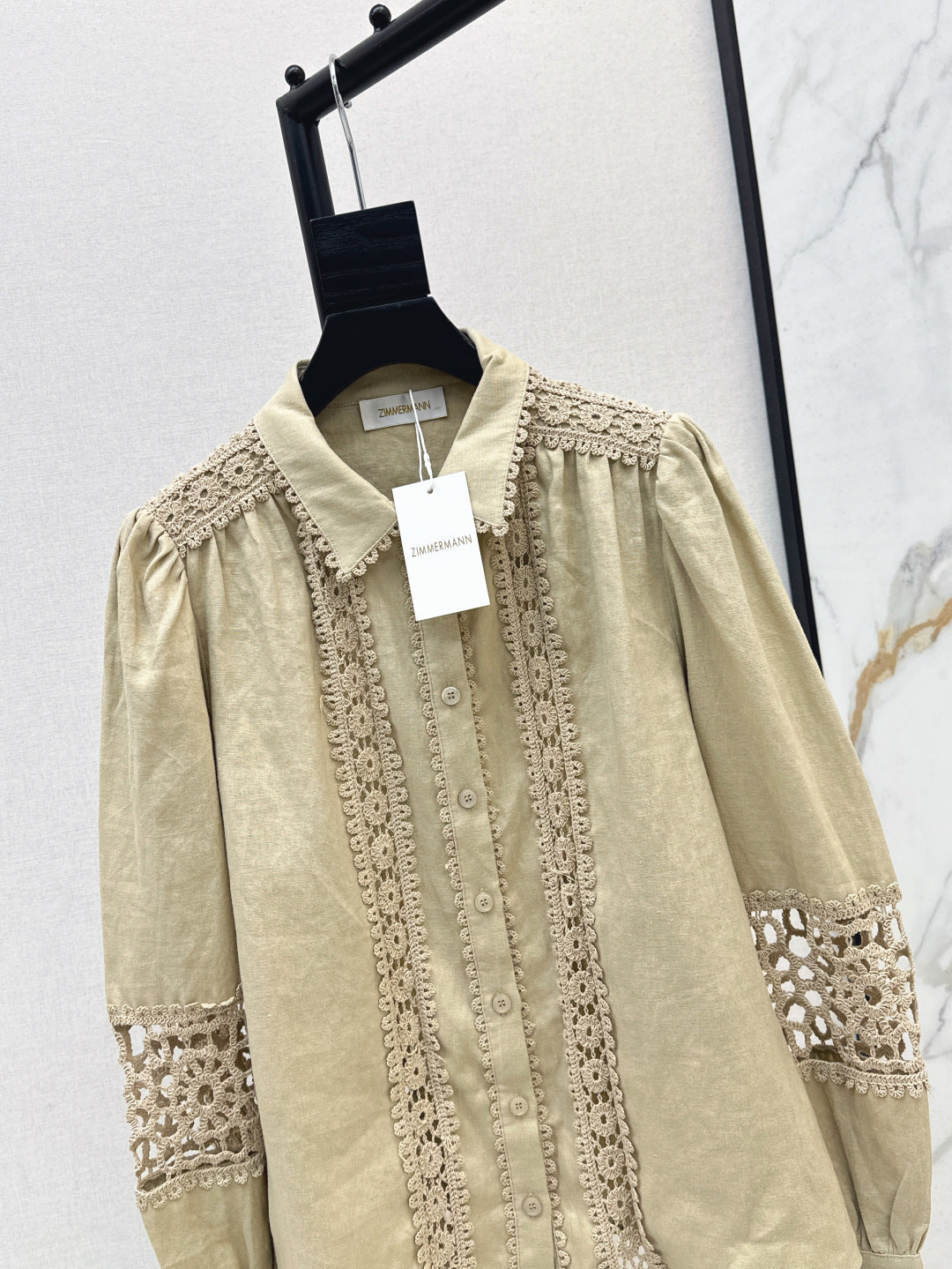 Zimm 25ss Linen lace shirt