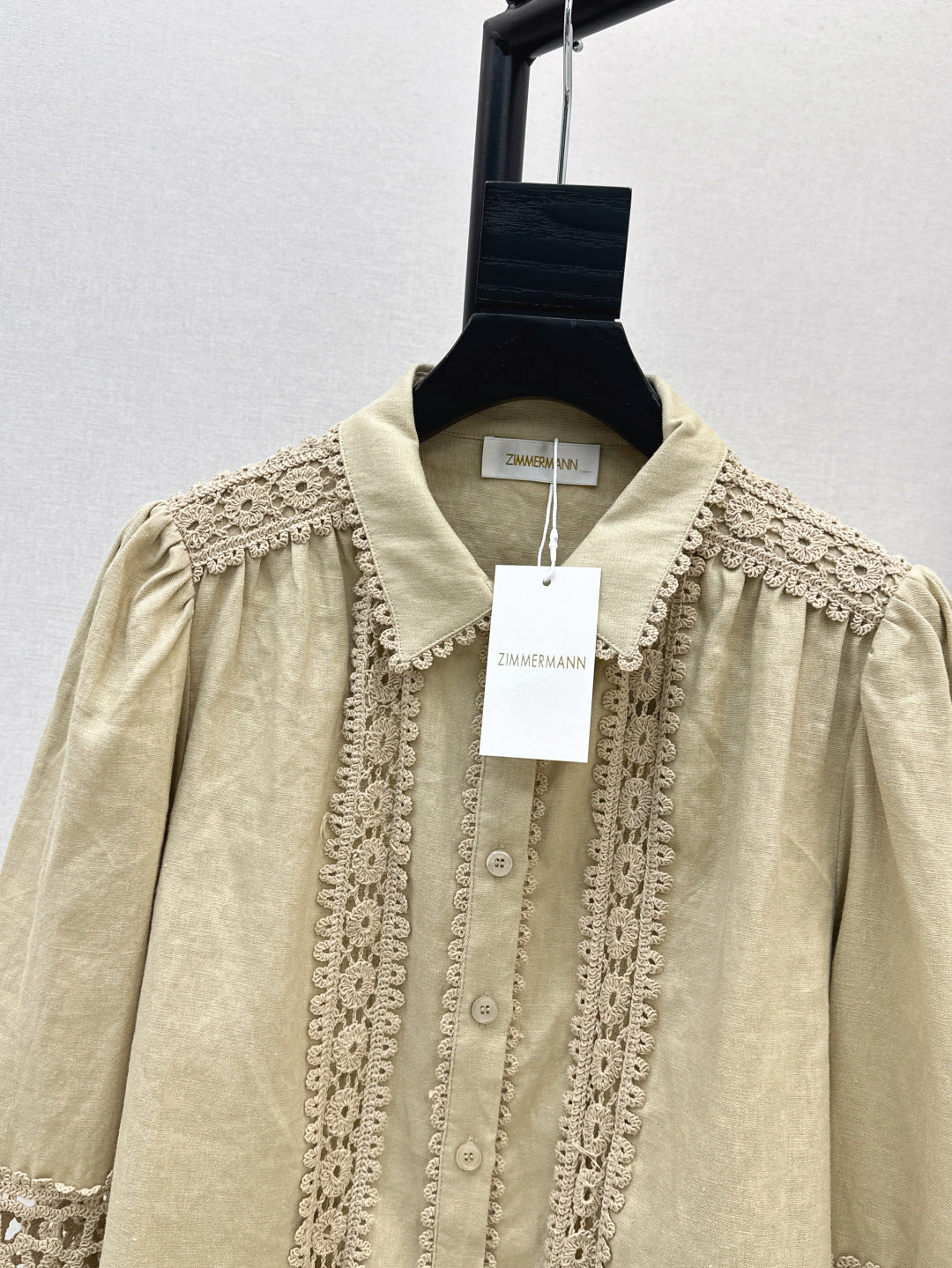 Zimm 25ss Linen lace shirt