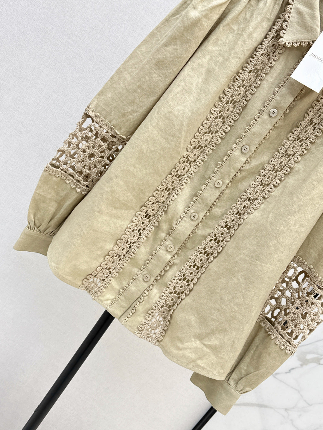 Zimm 25ss Linen lace shirt