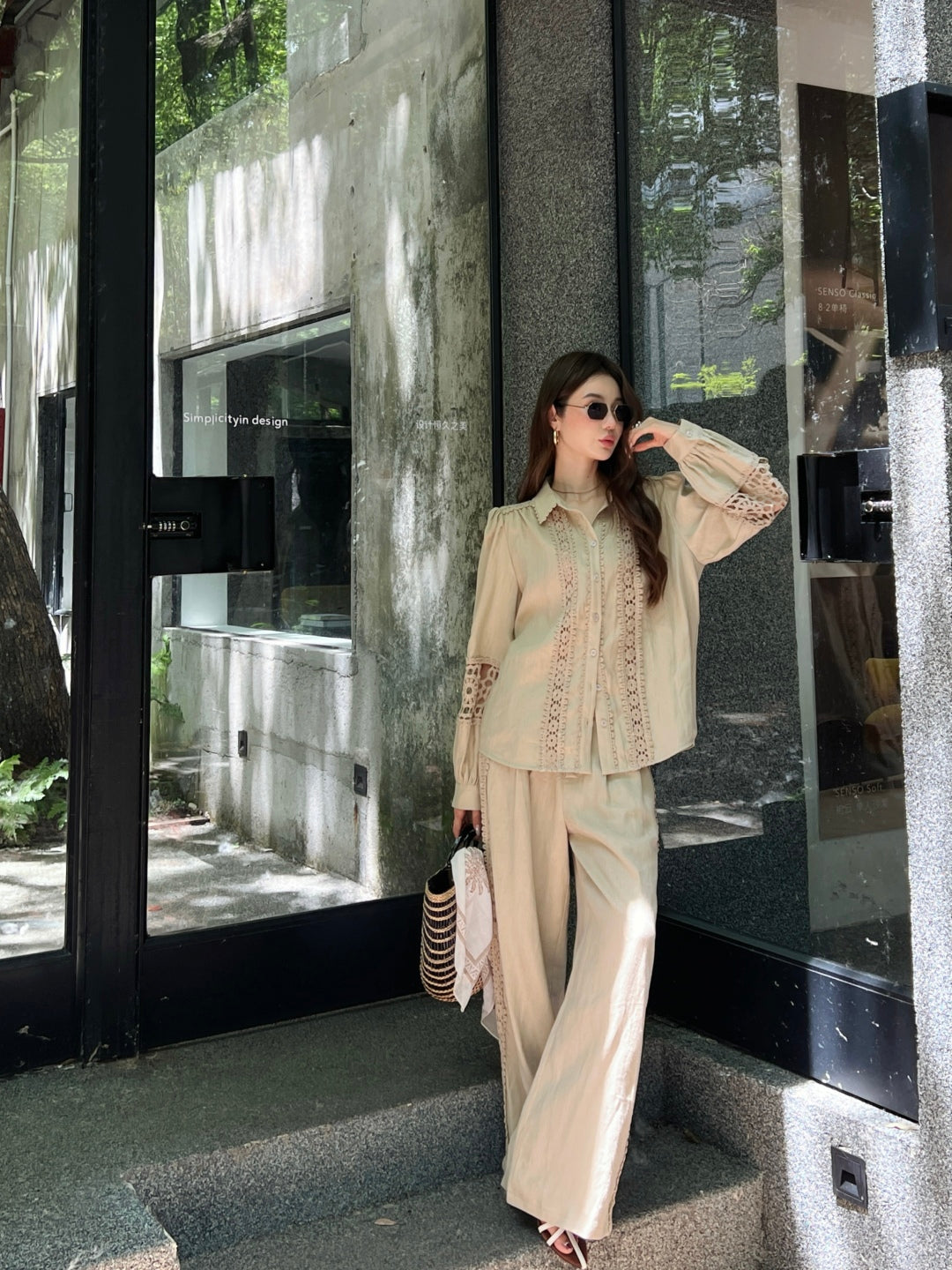Zimm 25ss Linen lace shirt