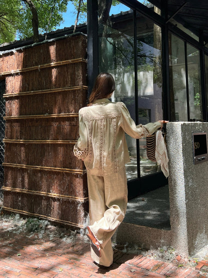 Zimm 25ss Linen lace shirt