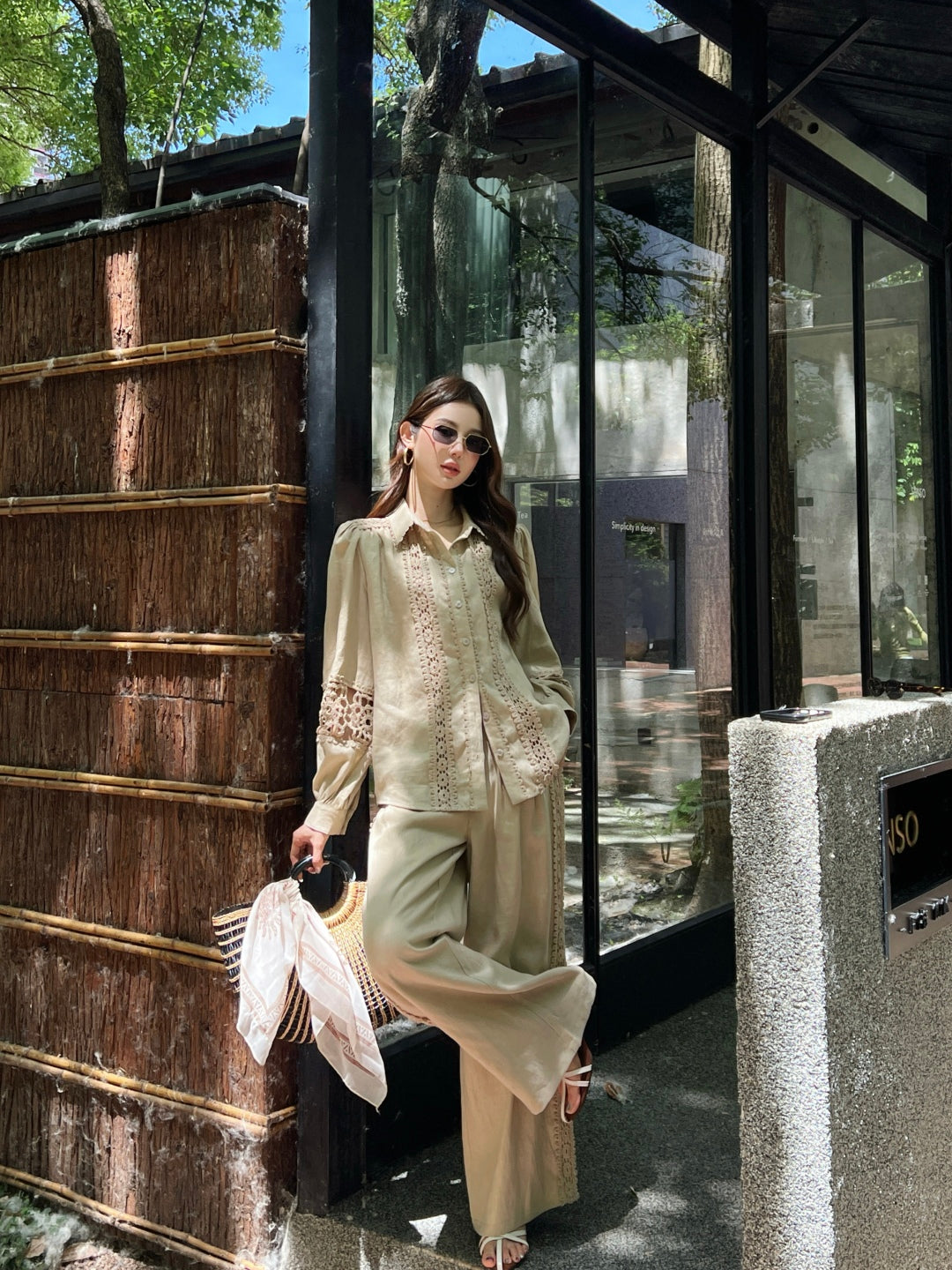 Zimm 25ss Linen lace shirt