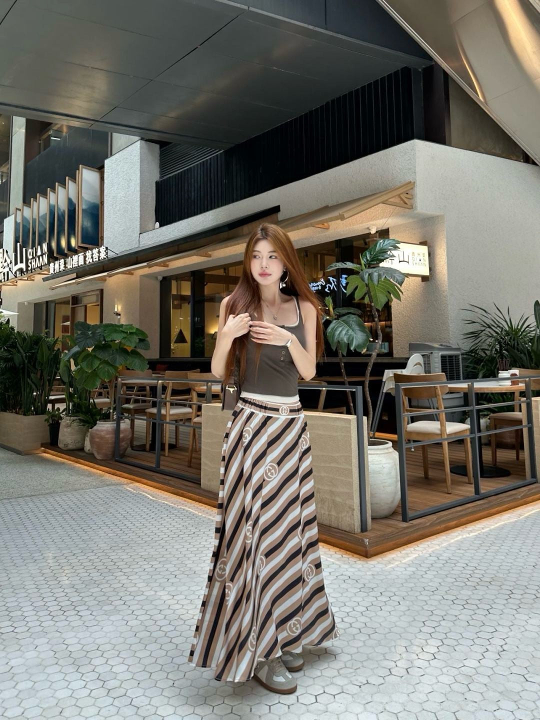 Guc 25ss print skirt