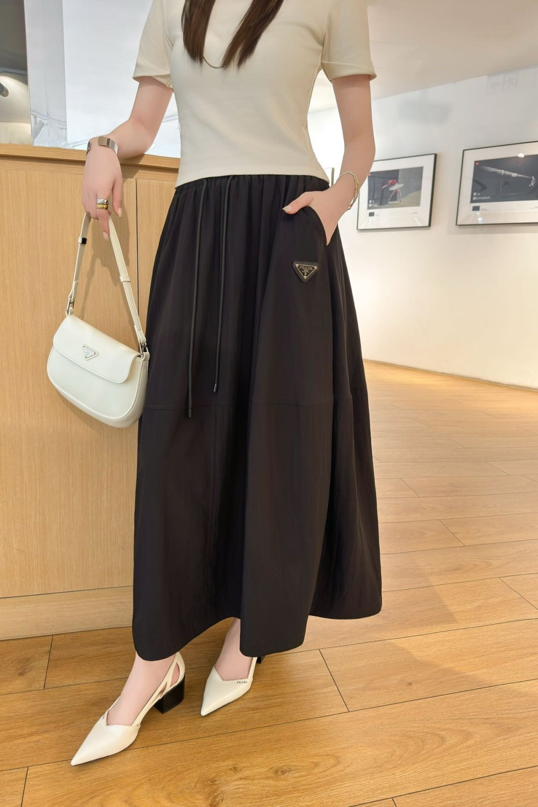 Pra 25ss drawstring skirt
