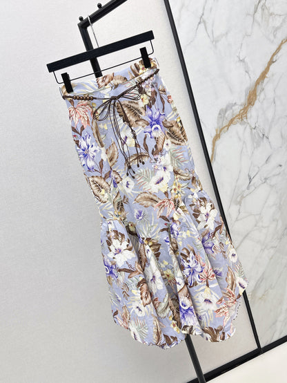 Zimm 25ss print linen skirt