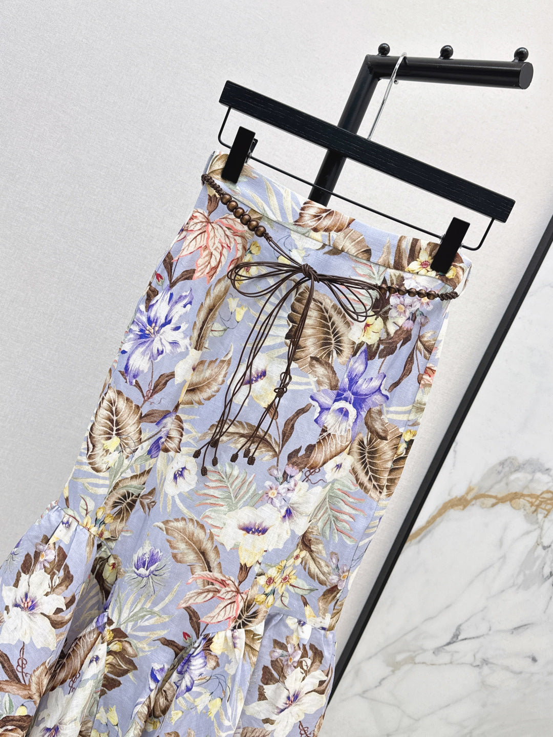 Zimm 25ss print linen skirt