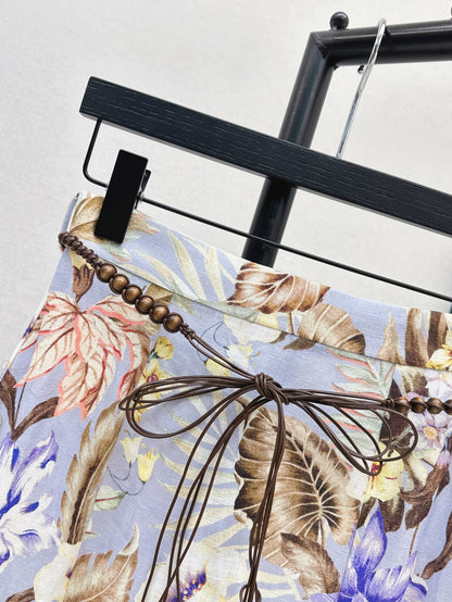 Zimm 25ss print linen skirt
