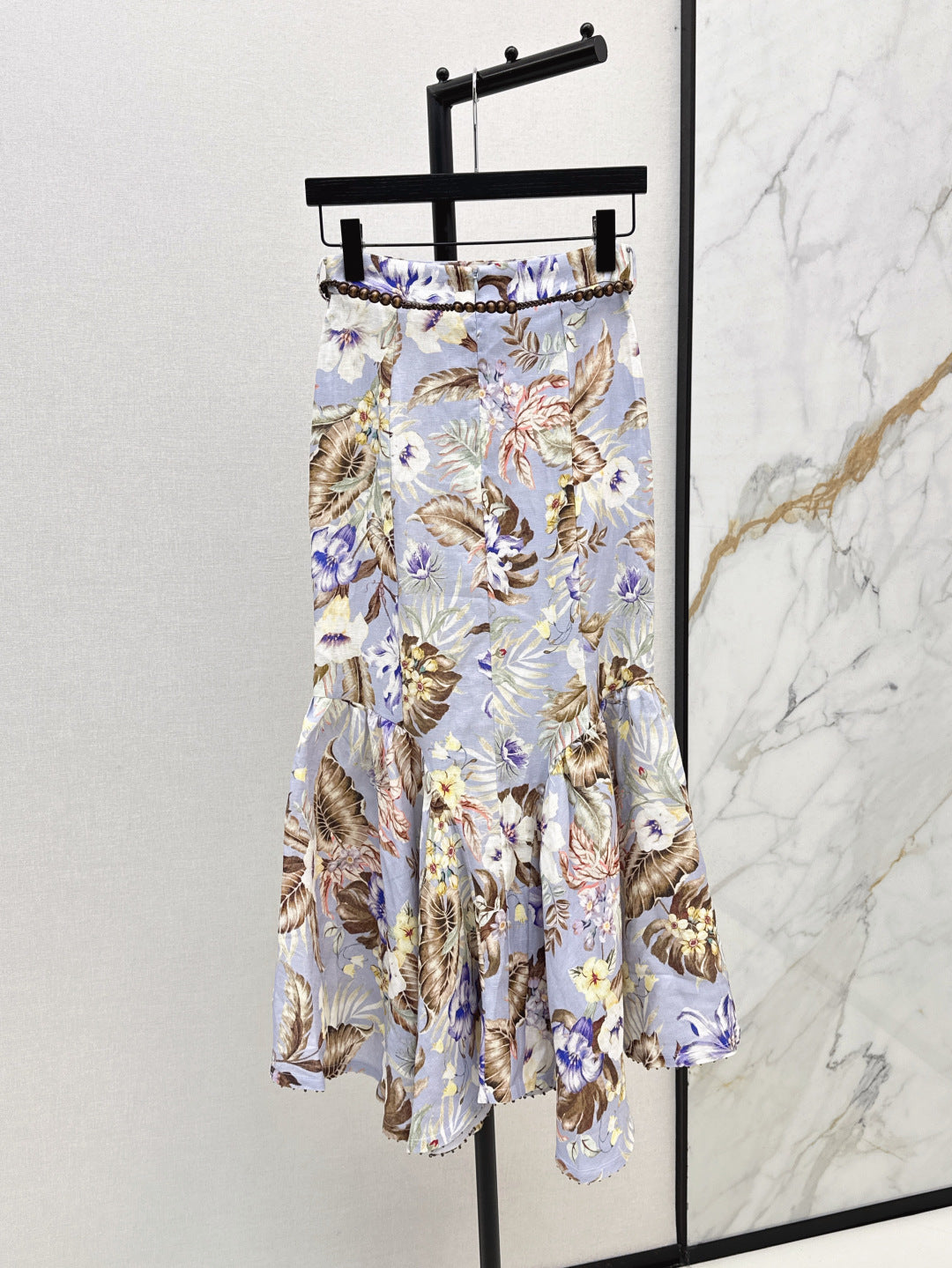 Zimm 25ss print linen skirt