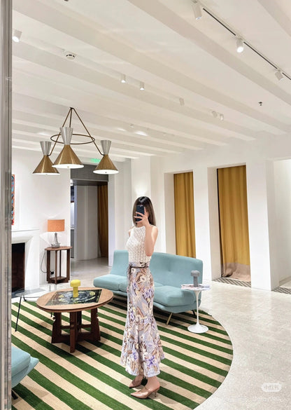 Zimm 25ss print linen skirt