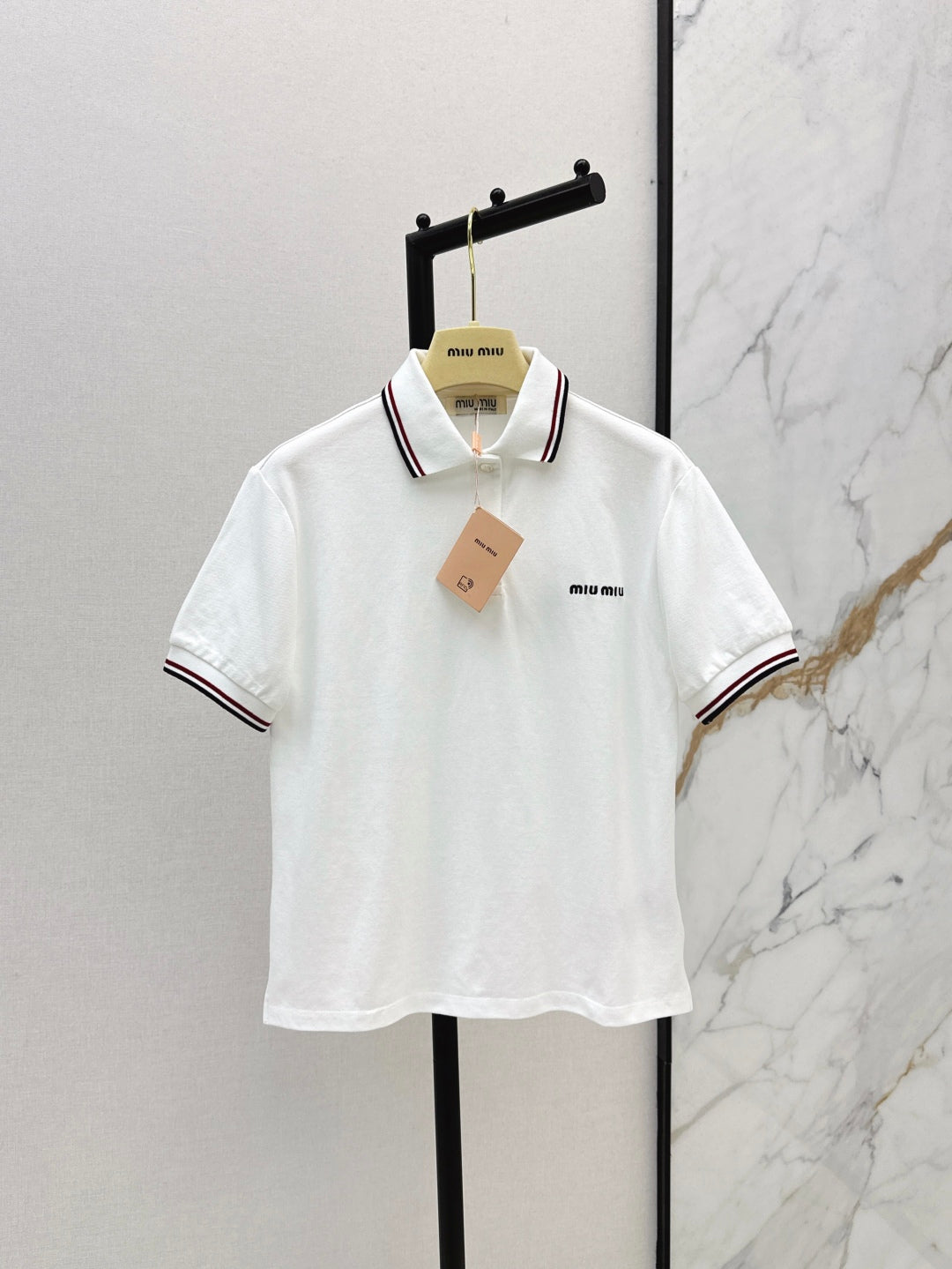 Miu 25ss embroidered polo