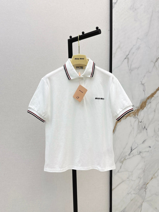 Miu 25ss embroidered polo