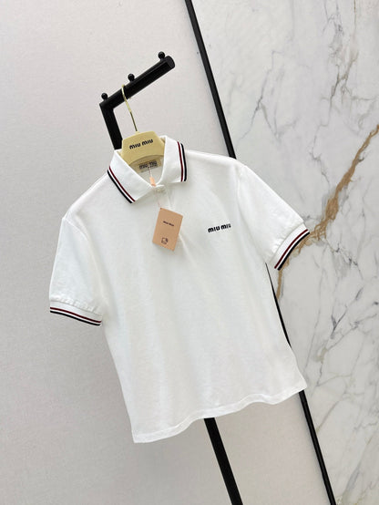 Miu 25ss embroidered polo
