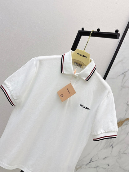 Miu 25ss embroidered polo