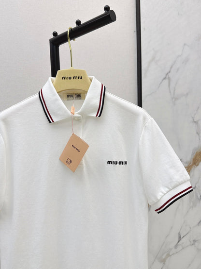 Miu 25ss embroidered polo